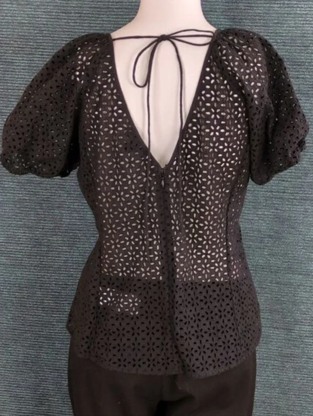 J. Crew Re-Imagined by J. Crew Eyelet Top, Puff Sleeves